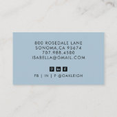 Modern Script Monogram Dusty Blue Visitekaartje (Achterkant)