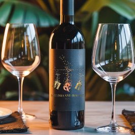 Modern Script Monogram Initiaal Elegant Chic Trend Wijn Etiket