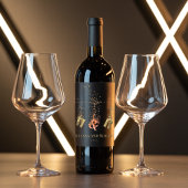 Modern Script Monogram Initiaal Elegant Chic Trend Wijn Etiket