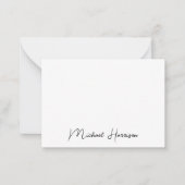 Modern Script Monogram Notitiekaartje (Voorkant)