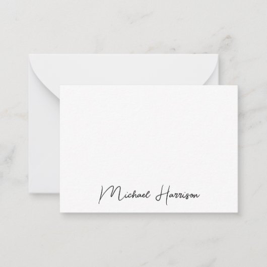 Modern Script Monogram Notitiekaartje (Voorkant)