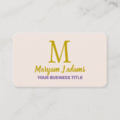 Modern Script Monogram (QR Code) Chique Blush Roze Visitekaartje (Voorkant)