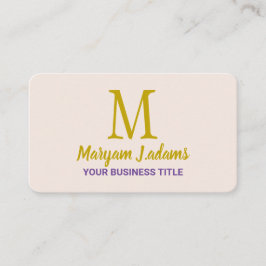 Modern Script Monogram (QR Code) Chique Blush Roze Visitekaartje