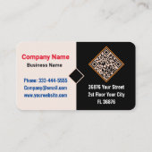 Modern Script Monogram (QR Code) Chique Blush Roze Visitekaartje (Achterkant)