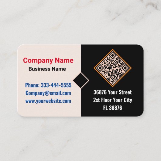 Modern Script Monogram (QR Code) Chique Blush Roze Visitekaartje (Achterkant)