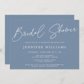 Modern Script Mooi Dusty Blue Vrijgezellenfeest Kaart (Voorkant / Achterkant)