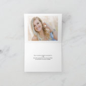 Modern Script Mortarboard Photo Afstuderen Bedankkaart (Binnen)