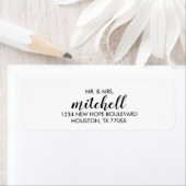 Modern Script Mr & Mrs Return-adreslabels Etiket (Insitu)