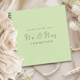 Modern script Mr. Mrs Wedding Limoen Cream gastenb Notitieboek
