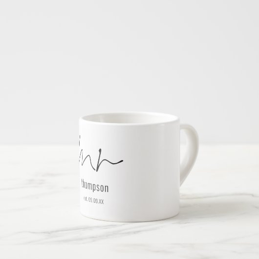 Modern Script Mr Name Wedding Box Idea Espresso Kop (Voorkant rechts)