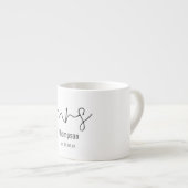 Modern Script Mrs. Name Bride Wedding Box Gift Espresso Kop (Voorkant rechts)