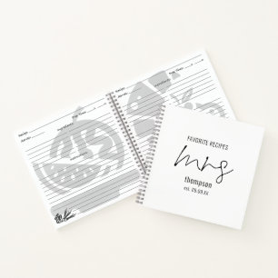 Modern Script Mrs Name Date Bride om niet te worde Notitieboek