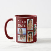 Modern Script Multi Photo Afstuderen Afstuderen Mok (Links)