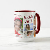 Modern Script Multi Photo Afstuderen Afstuderen Mok (Voorkant rechts)