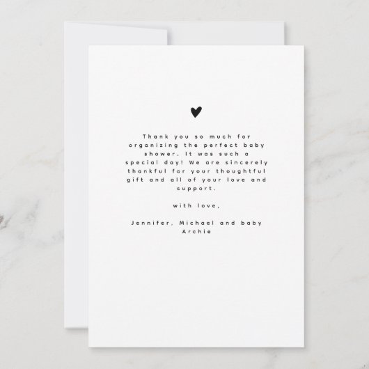 Modern Script Multi Photo Collage Baby shower Bedankkaart (Achterkant)