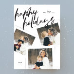 Modern script Multi Photo Collage Brush Happy Feestdagenkaart<br><div class="desc">***dit ontwerp maakt deel uit van een bijpassend collectie sjabloon** __________________________ Deze ontwerpoptie is volledig bewerkbaar / aanpasbaar door u als klant - Klik op Verdere knop personaliseren als u het ontwerp wilt verplaatsen, toevoegen, verwijderen of significante wijzigingen wilt aanbrengen _______________________ *Als u nog vragen over het ontwerp hebt of...</div>