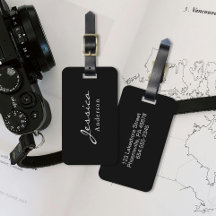 Modern Script Naam Adres Bagagelabel