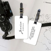 Modern Script Naam Adres Bagagelabel