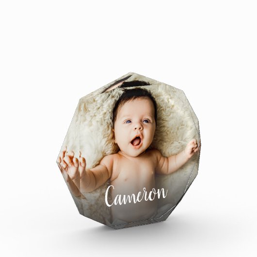 Modern Script Naam Baby Foto aangepast (Links)