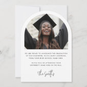 Modern script naam foto afstuderen aankondiging (Achterkant)