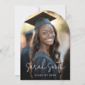 Modern script naam foto afstuderen aankondiging (Voorkant)