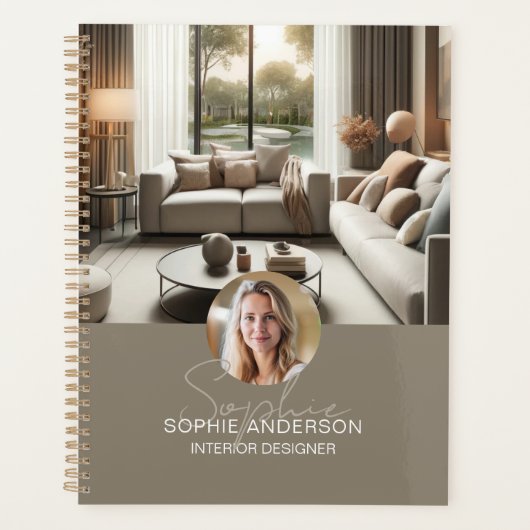 Modern Script Naam Foto QR Professioneel Planner (Voorkant)