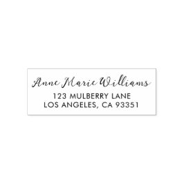 Modern script naam retouradres  zelfinktende stempel
