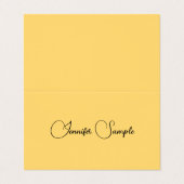 Modern Script Naam Sjabloon Faux Gold Gevouwen Visitekaartje (Buitenkant ongevouwen)
