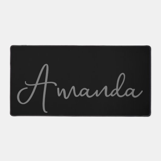 Modern Script Naam Zwart Bureaumat (Voorkant)