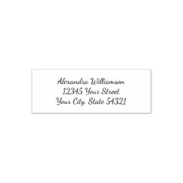 Modern Script Name Address Zelfinktende Stempel