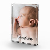 Modern Script Name Baby Vertical Photo Fotoblokken (Rechts)