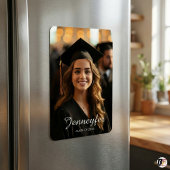 Modern Script Name Class of 2026 Photo Graduation Magneet