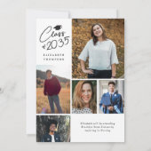 Modern Script Name Class Year 6 Photo Afstuderen Aankondiging (Achterkant)