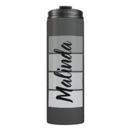 Modern Script Name Design – Zwart minimalistisch Thermosbeker