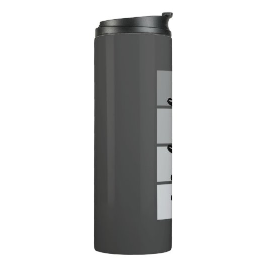 Modern Script Name Design – Zwart minimalistisch Thermosbeker (Gedraaid links)