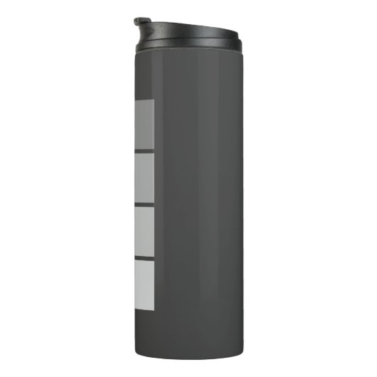 Modern Script Name Design – Zwart minimalistisch Thermosbeker (Geroteerd rechts)