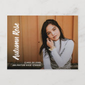 Modern Script Name Photo Collage Girl Afstuderen Aankondigingskaart (Voorkant)