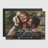 Modern Script Names Photo Wedding Magnetische Uitnodiging (Voorkant / Achterkant)