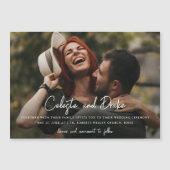 Modern Script Names Photo Wedding Magnetische Uitnodiging (Voorkant)