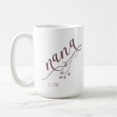 Modern script nana jaar gevestigd koffiemok (Links)