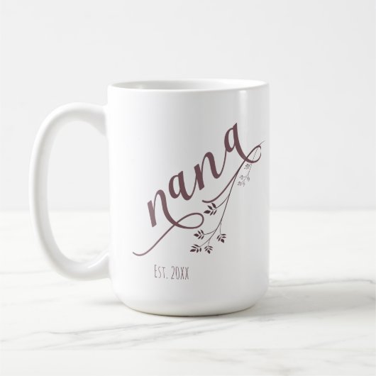 Modern script nana jaar gevestigd koffiemok (Links)