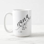 Modern script nana jaar gevestigd koffiemok (Links)