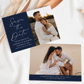 Modern Script Navy 2 Foto Save The Date