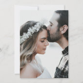 Modern Script Navy Blue en Blush Photo Wedding Kaart (Achterkant)