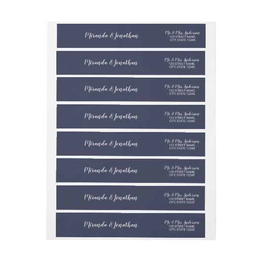 Modern Script Navy Blue Wedding (Vel)
