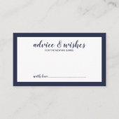 Modern Script Navy Blue Wedding Advieskaart (Voorkant)
