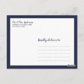 Modern Script Navy Blue Wedding Bedankt Briefkaart (Achterkant)