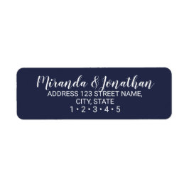Modern Script Navy Blue Wedding Etiket