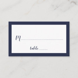 Modern Script Navy Blue Wedding Plaatskaartje