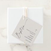 Modern Script Neutraal Baptisme Bedankt Bedankjes Labels (In situ)